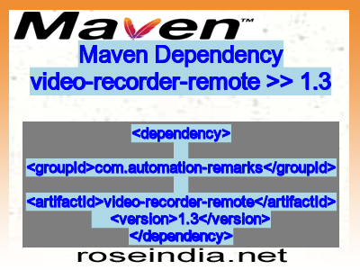 Maven dependency of video-recorder-remote version 1.3