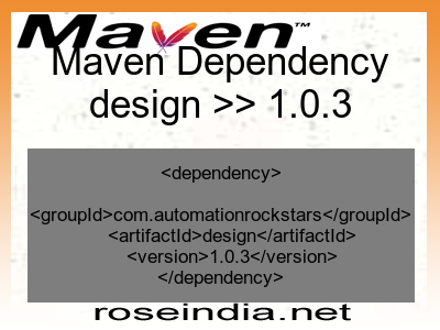 Maven dependency of design version 1.0.3