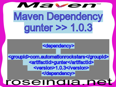 Maven dependency of gunter version 1.0.3