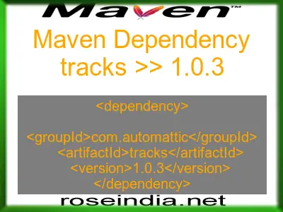 Maven dependency of tracks version 1.0.3