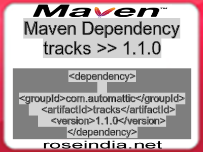 Maven dependency of tracks version 1.1.0
