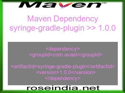Maven dependency of syringe-gradle-plugin version 1.0.0