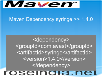 Maven dependency of syringe version 1.4.0