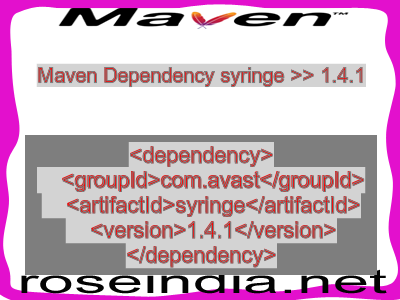 Maven dependency of syringe version 1.4.1