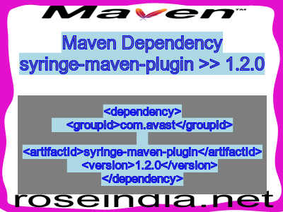 Maven dependency of syringe-maven-plugin version 1.2.0