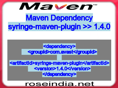 Maven dependency of syringe-maven-plugin version 1.4.0