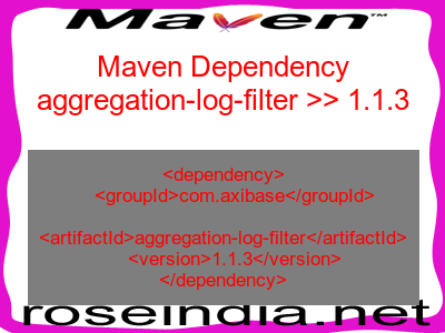 Maven dependency of aggregation-log-filter version 1.1.3