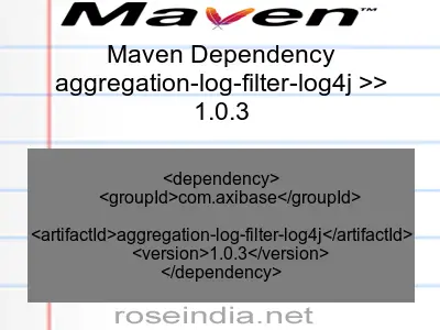 Maven dependency of aggregation-log-filter-log4j version 1.0.3