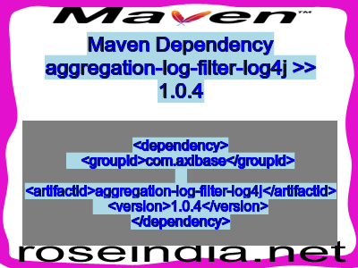 Maven dependency of aggregation-log-filter-log4j version 1.0.4