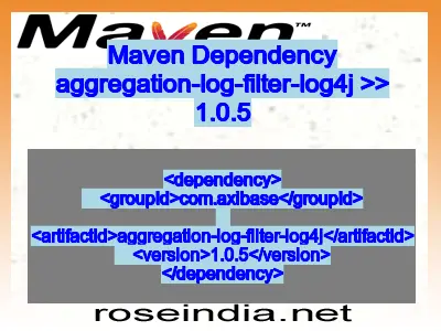 Maven dependency of aggregation-log-filter-log4j version 1.0.5