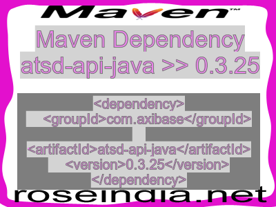 Maven dependency of atsd-api-java version 0.3.25
