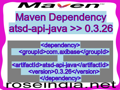 Maven dependency of atsd-api-java version 0.3.26