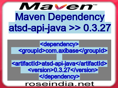 Maven dependency of atsd-api-java version 0.3.27