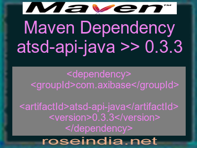 Maven dependency of atsd-api-java version 0.3.3