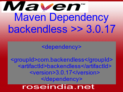 Maven dependency of backendless version 3.0.17