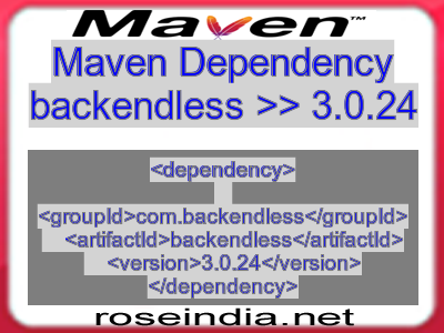 Maven dependency of backendless version 3.0.24