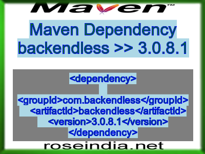Maven dependency of backendless version 3.0.8.1