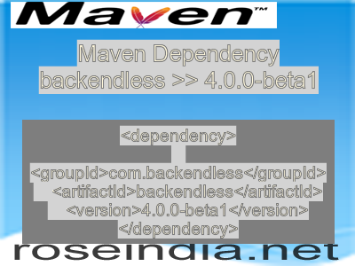Maven dependency of backendless version 4.0.0-beta1