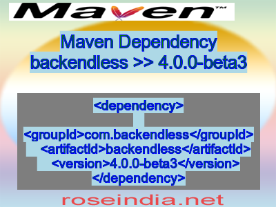 Maven dependency of backendless version 4.0.0-beta3