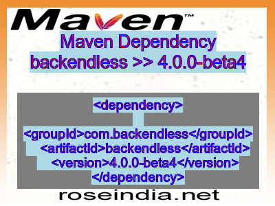 Maven dependency of backendless version 4.0.0-beta4