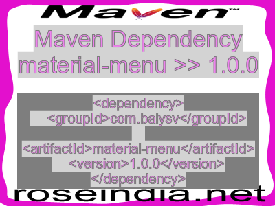 Maven dependency of material-menu version 1.0.0