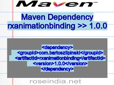 Maven dependency of rxanimationbinding version 1.0.0