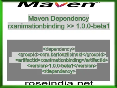 Maven dependency of rxanimationbinding version 1.0.0-beta1