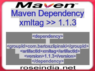 Maven dependency of xmltag version 1.1.3