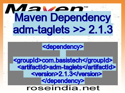 Maven dependency of adm-taglets version 2.1.3