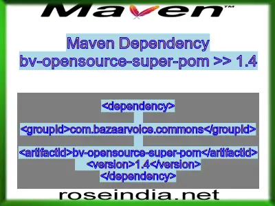 Maven dependency of bv-opensource-super-pom version 1.4