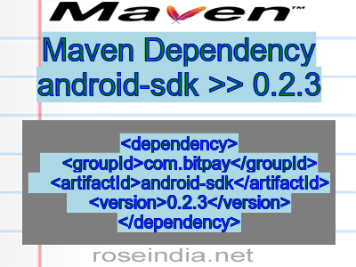 Maven dependency of android-sdk version 0.2.3
