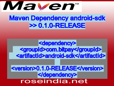 Maven dependency of android-sdk version 0.1.0-RELEASE