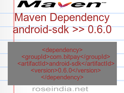 Maven dependency of android-sdk version 0.6.0
