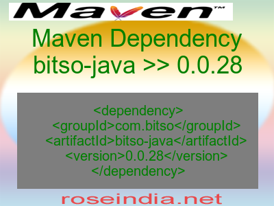 Maven dependency of bitso-java version 0.0.28