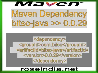 Maven dependency of bitso-java version 0.0.29