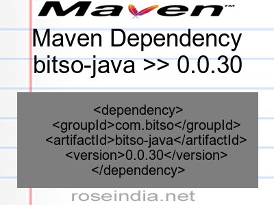 Maven dependency of bitso-java version 0.0.30