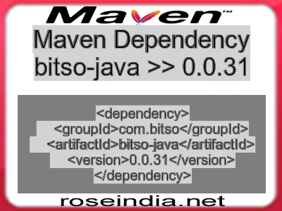Maven dependency of bitso-java version 0.0.31