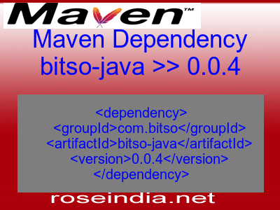Maven dependency of bitso-java version 0.0.4