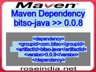 Maven dependency of bitso-java version 0.0.8