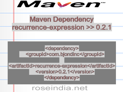 Maven dependency of recurrence-expression version 0.2.1