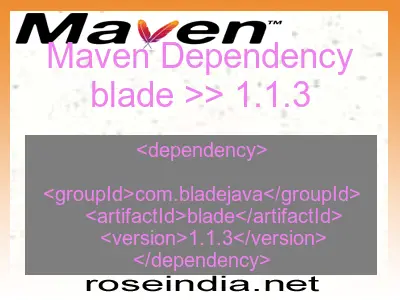 Maven dependency of blade version 1.1.3