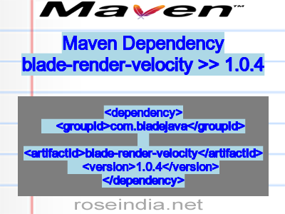 Maven dependency of blade-render-velocity version 1.0.4