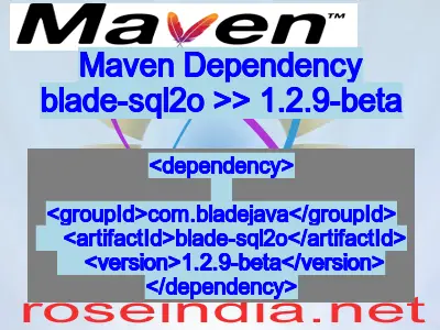 Maven dependency of blade-sql2o version 1.2.9-beta