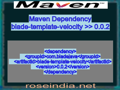 Maven dependency of blade-template-velocity version 0.0.2