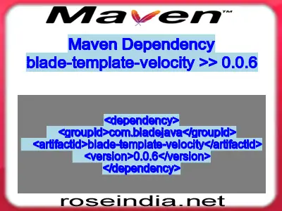 Maven dependency of blade-template-velocity version 0.0.6
