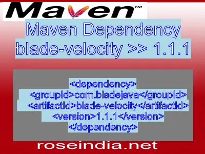 Maven dependency of blade-velocity version 1.1.1