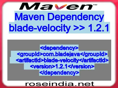 Maven dependency of blade-velocity version 1.2.1