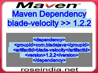 Maven dependency of blade-velocity version 1.2.2