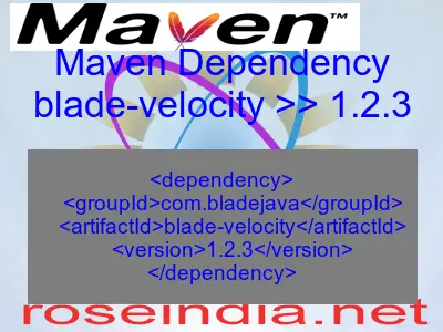 Maven dependency of blade-velocity version 1.2.3