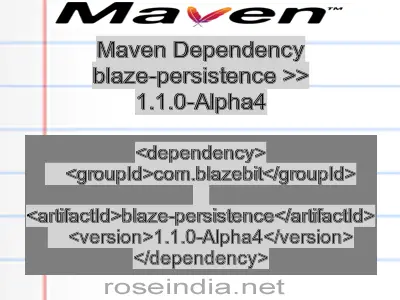 Maven dependency of blaze-persistence version 1.1.0-Alpha4